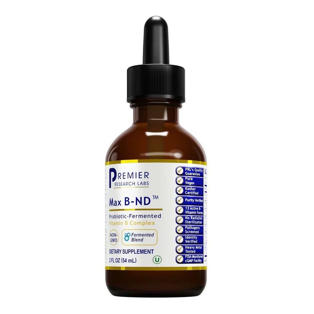 Max B-ND Probiotic B-Complex Liquid x21 Servings, 2 fl oz (59 mL) - Premier Research Labs - Premier Research Labs