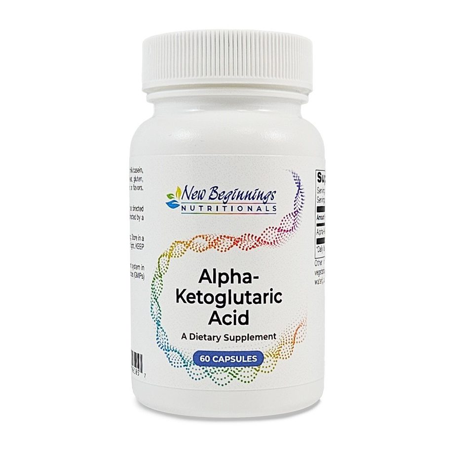 Alpha Ketoglutaric Acid AKG 300mg x60 Capsules - New Beginnings - New Beginnings