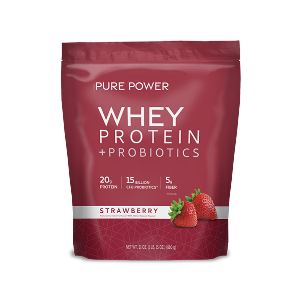 Whey Protein + Probiotics (Strawberry) x22 Servings, 31 oz (879 g) - Dr. Mercola - Dr. Mercola