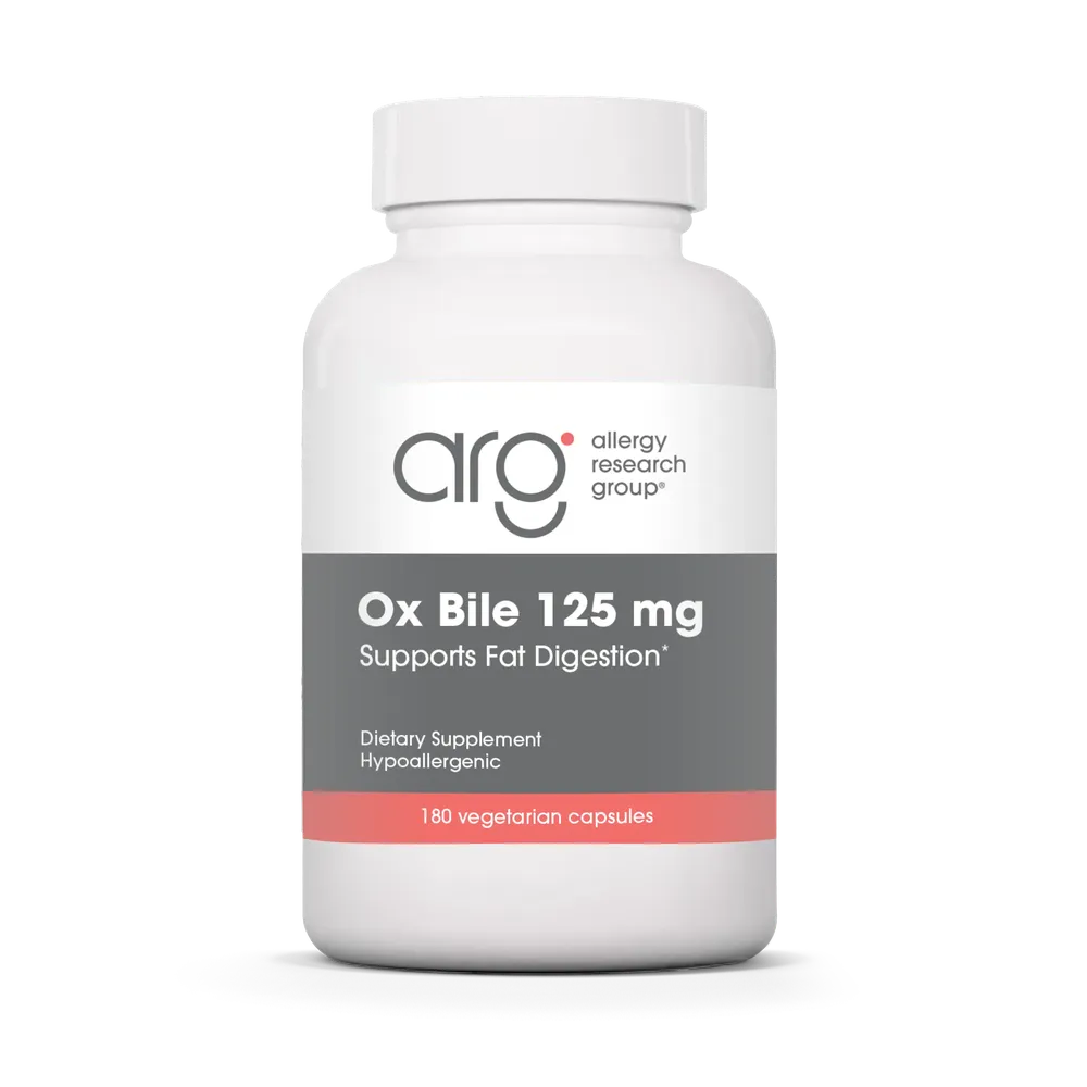 Ox Bile 125mg x180 Capsules - Allergy Research Group - Allergy Research Group