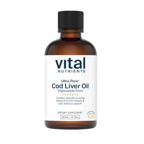 Ultra Pure Cod Liver Oil x40 Servings, 6.76 fl oz (200 mL) - Vital Nutrients - Vital Nutrients