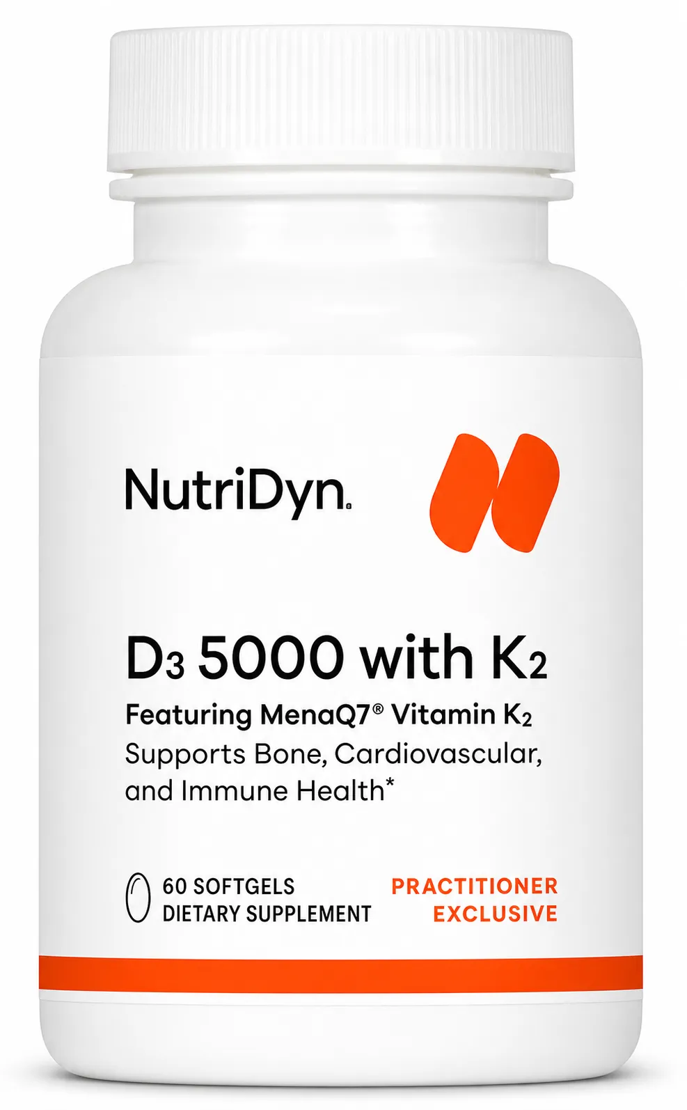 D3 5,000 IU with K2 MK-7 x60 Softgels - NutriDyn - NutriDyn