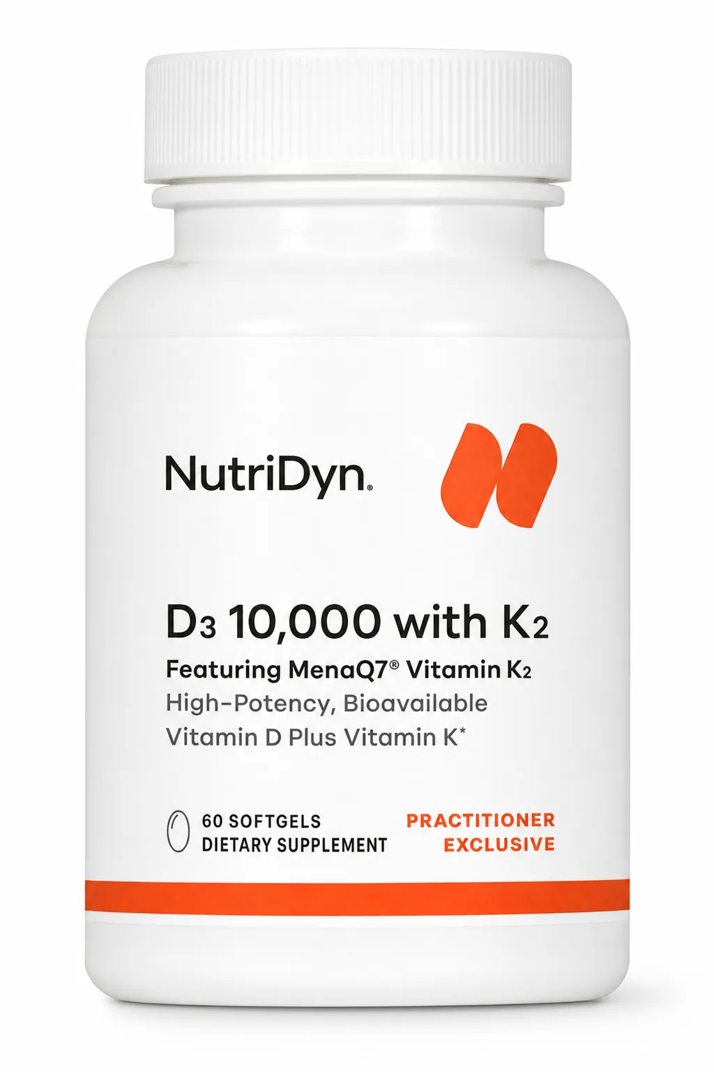 D3 10,000 with K2 x60 Softgels. NutriDyn - NutriDyn