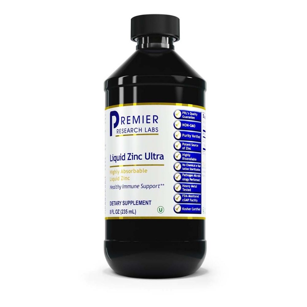 Liquid Zinc Ultra 25mg x 47 Servings, 8 fl oz (237 mL) - Premier Research Labs - Premier Research Labs