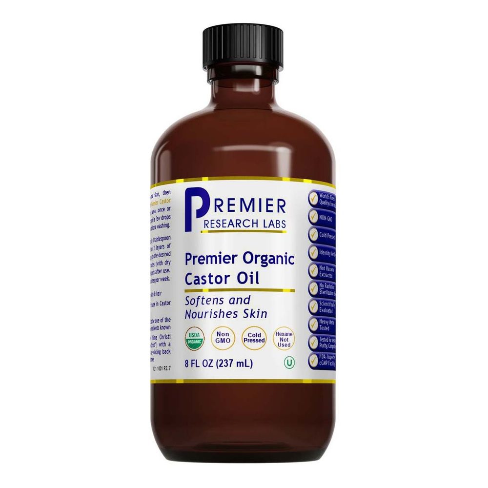 Premier Organic Cold Pressed Castor Oil, 8 fl oz (237 mL) - Premier Research Labs - Premier Research Labs