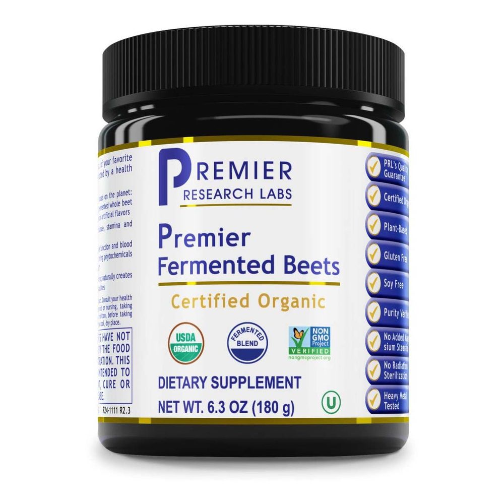 Organic Fermented Beets Powder x30 Servings, 6.3 oz (180 g) - Premier Research Labs - Premier Research Labs