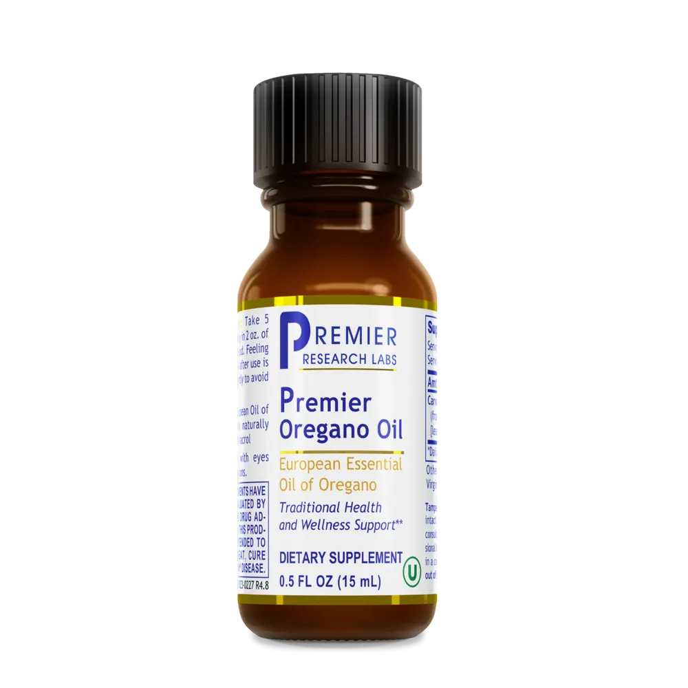 Premier Oregano Oil (Carvacrol 18mg x166 Servings) 0.5 fl oz (15 mL) - Premier Research Labs - Premier Research Labs