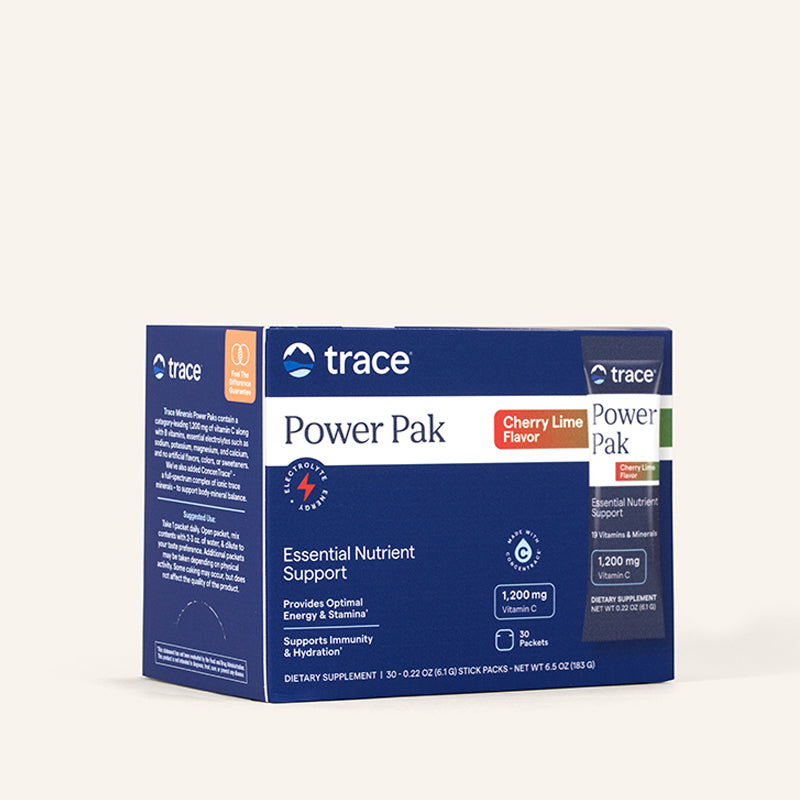 Power Pak Vitamin C + Electrolytes (Cherry Lime) (Zero Sugar) x30 Packets - Trace Minerals - Trace Minerals