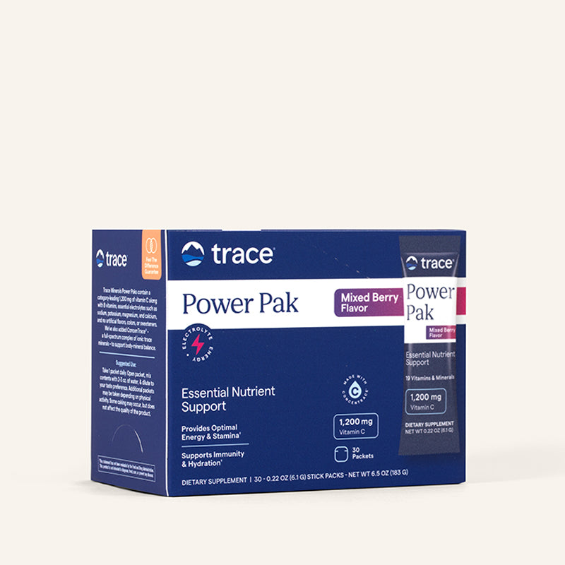 Power Pak Vitamin C + Electrolytes (Mixed Berry) (Zero Sugar) x30 Packets - Trace Minerals - Trace Minerals