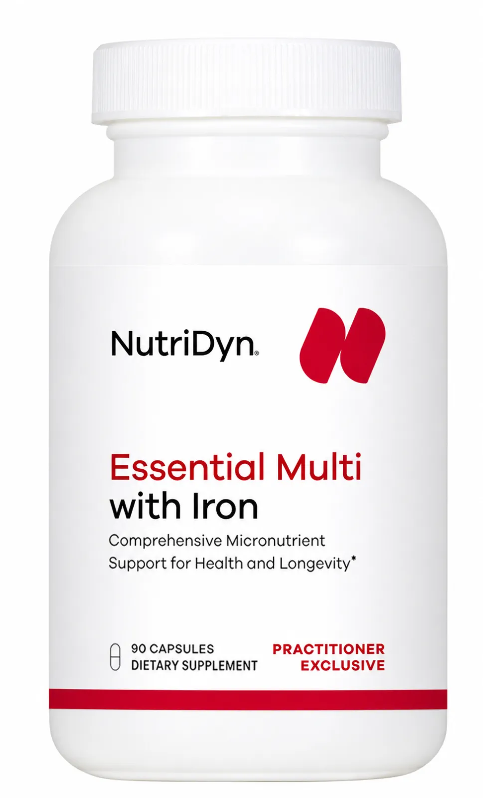 Essential Multi with Iron (Con Hierro, ROJO) x90 Caps. NutriDyn - NutriDyn
