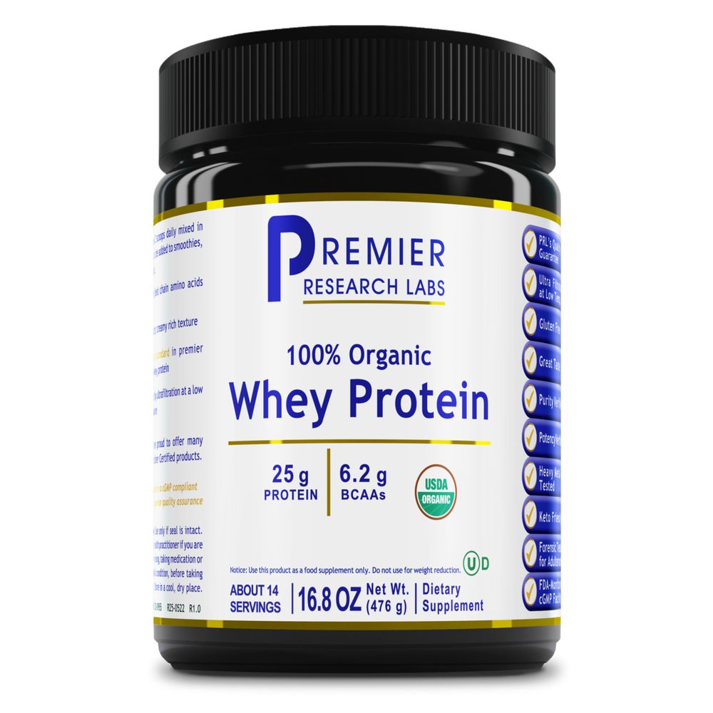 100% Organic Whey Protein (Single Ingredient) x14 Servings, 16.8 oz (476 g) - Premier Research Labs - Premier Research Labs