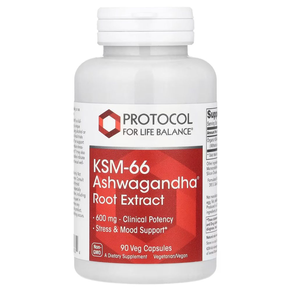 Ashwagandha KSM-66 600mg x90 Capsules - Protocol For Life Balance - Protocol For Life Balance