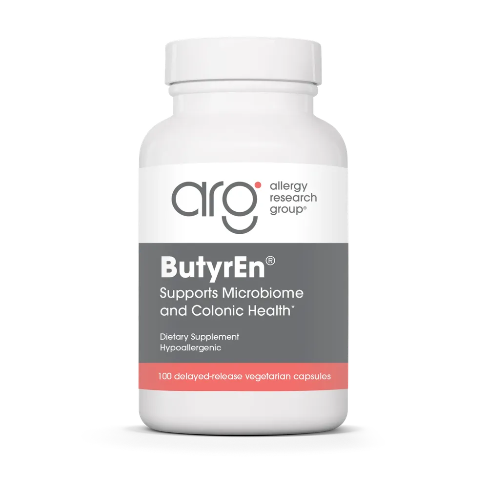 ButyrEn (ButyraGen Tributyrin Complex) 200mg x100 Capsules - Allergy Research Group - Allergy Research Group