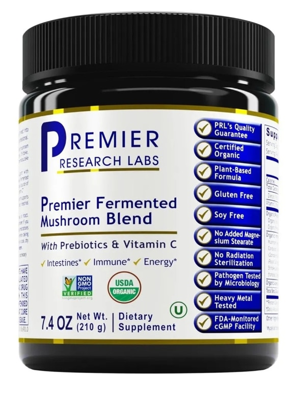 Organic Fermented Mushroom Blend Powder x30 Servings, 7.4 oz (210 g) - Premier Research Labs - Premier Research Labs