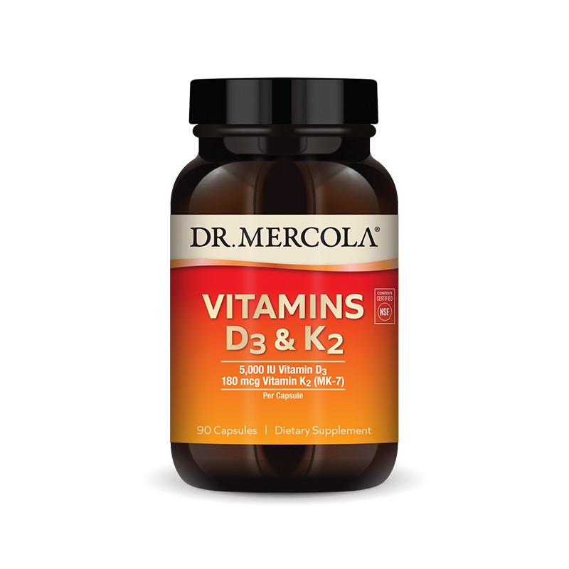 Vitamin D3 5000 IU & K2 x90 Capsules - Dr. Mercola - Dr. Mercola