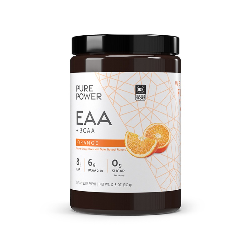 Pure Power EAA + BCAA Powder (Orange) x30 Servings, 12.3 oz (349 g) - Dr. Mercola - Dr. Mercola