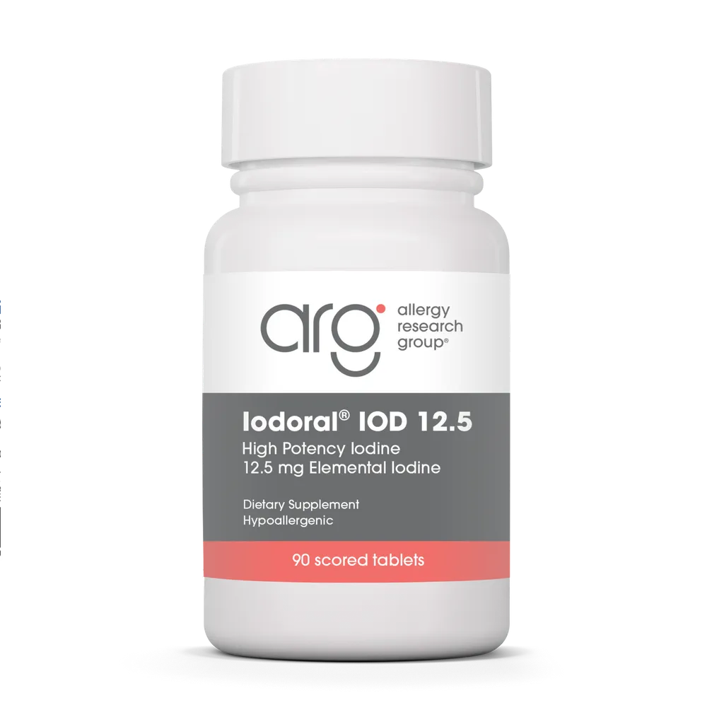 Iodoral 12.5mg (High Potency Iodine) 12.5mg x90 Scored Tablets - Allergy Research Group - Allergy Research Group