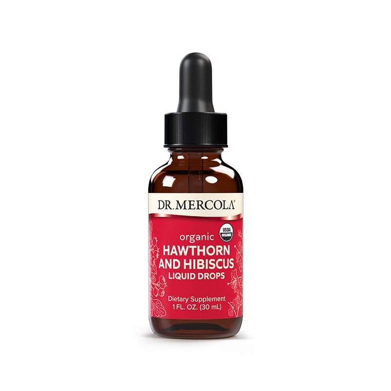 Organic Hawthorn and Hibiscus Liquid Drops x30 Servings, 1 fl oz (30 mL) - Dr. Mercola - Dr. Mercola