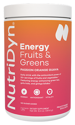 Energy Fruits & Greens Powder (Passion Orange Guava) x30 Servings, 12.4 oz (352 g) - NutriDyn - NutriDyn