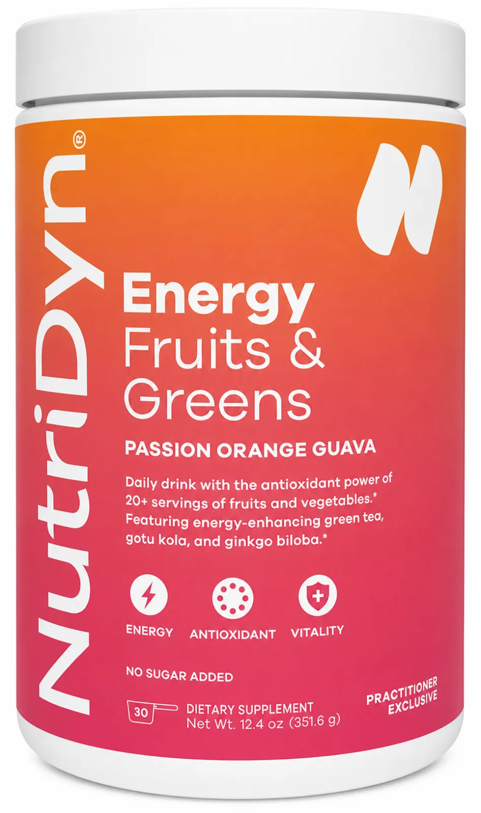 Energy Fruits & Greens Powder (Passion Orange Guava) x30 Servings, 12.4 oz (352 g) - NutriDyn - NutriDyn
