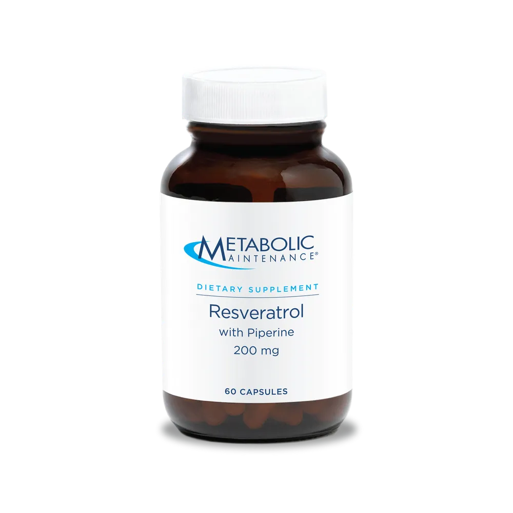 Resveratrol with Piperine 200mg x60 Capsules - Metabolic Maintenance - Metabolic Maintenance