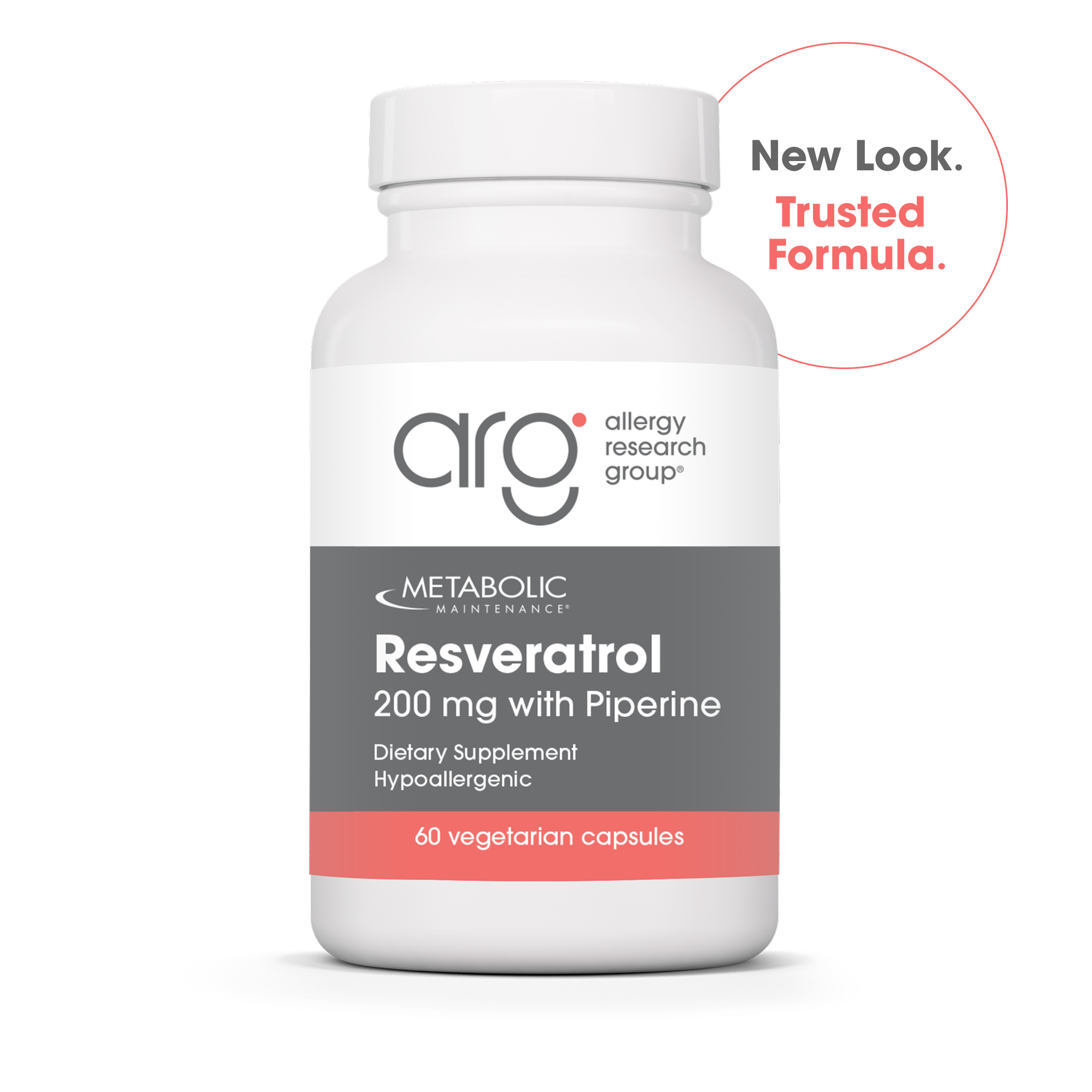 Resveratrol with Piperine 200mg x60 Capsules - Metabolic Maintenance - Metabolic Maintenance