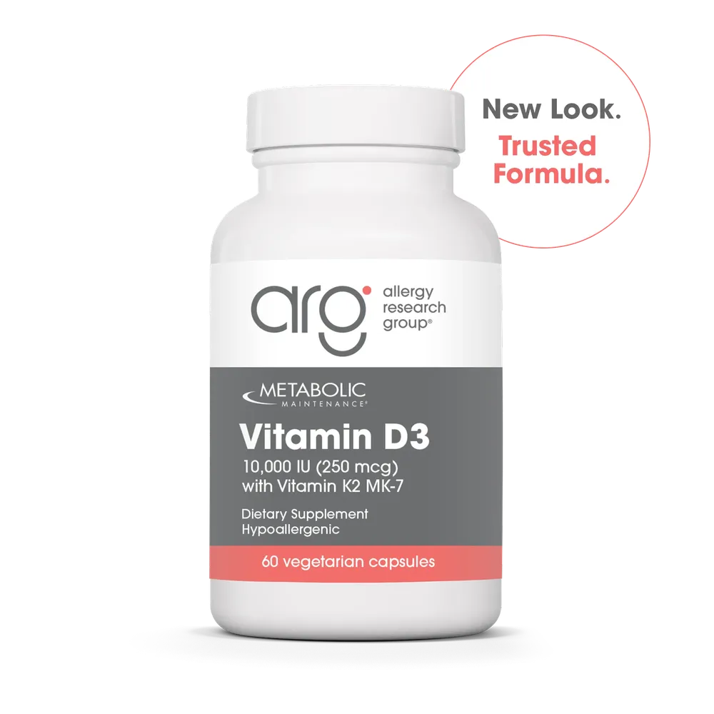 Vitamin D3 with K2 Mk-7 10,000 IU x60 Capsules - Metabolic Maintenance - Metabolic Maintenance