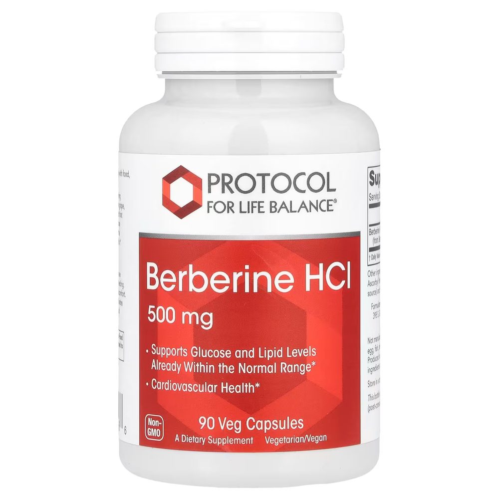 Berberine HCL 500mg x90 Capsules - Protocol For Life Balance - Protocol For Life Balance