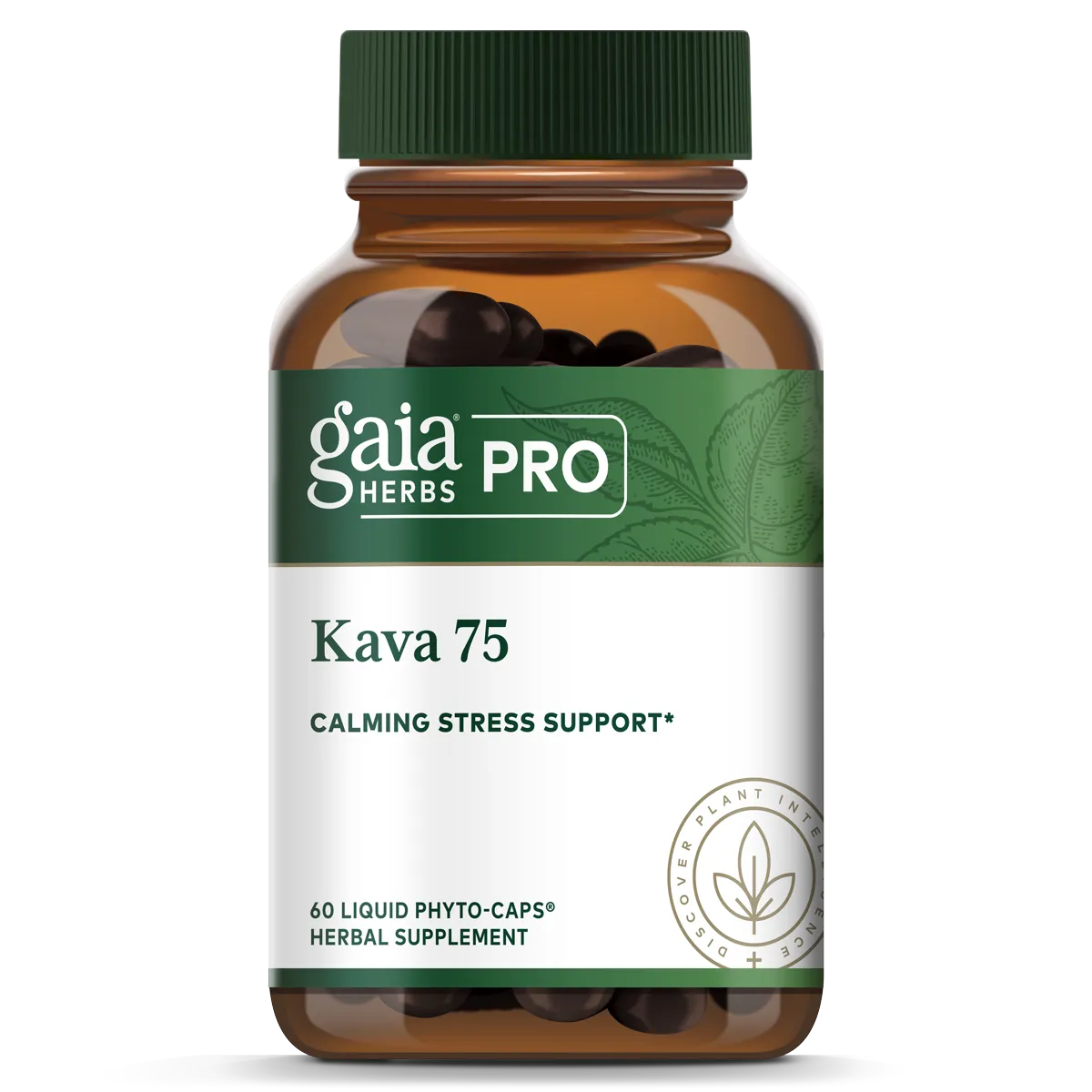 Kava 75 (Calming Stress Support) (75mg Kavalactones) 442mg x60 Capsules - Gaia Herbs Pro - Gaia Herbs Pro