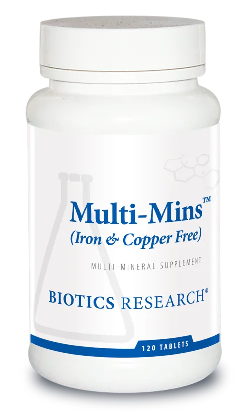 Multi-Mins (Iron and Copper Free) x120 Tablets - Biotics Research - Biotics Research