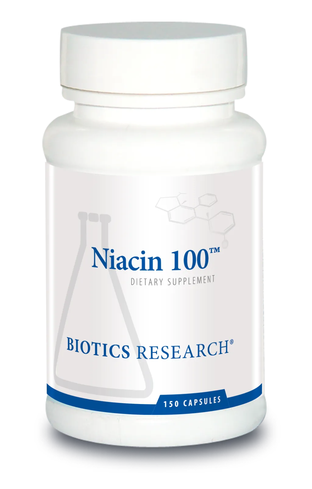 Niacin 100mg x150 Capsules - Biotics Research - Biotics Research