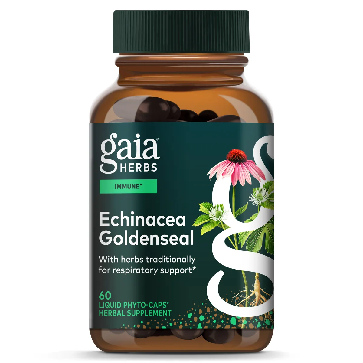Echinacea Goldenseal x60 Capsules - Gaia Herbs - Gaia Herbs