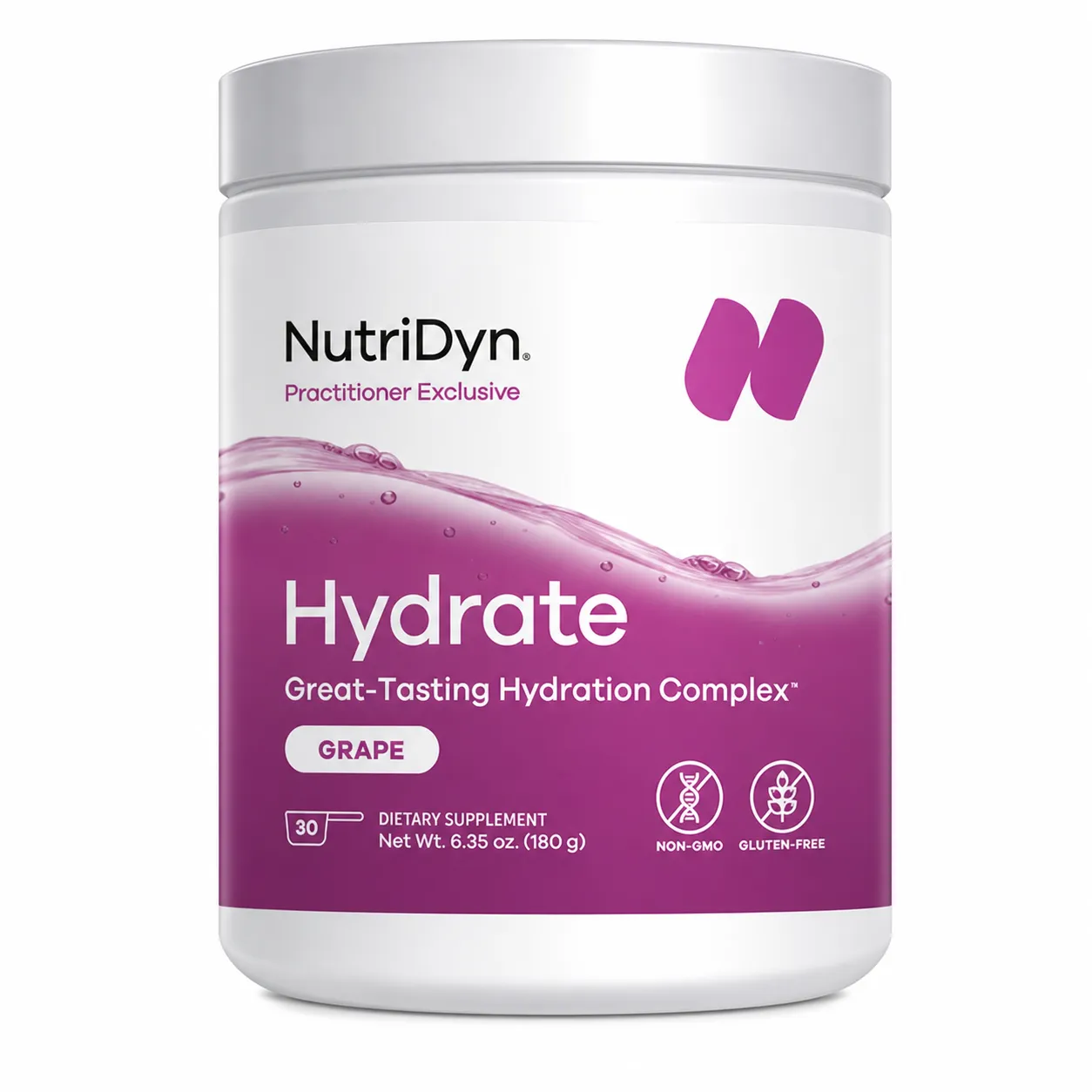 Hydrate Electrolyte Powder (Grape) x30 Servings, 6.35 oz (180 g) - NutriDyn - NutriDyn