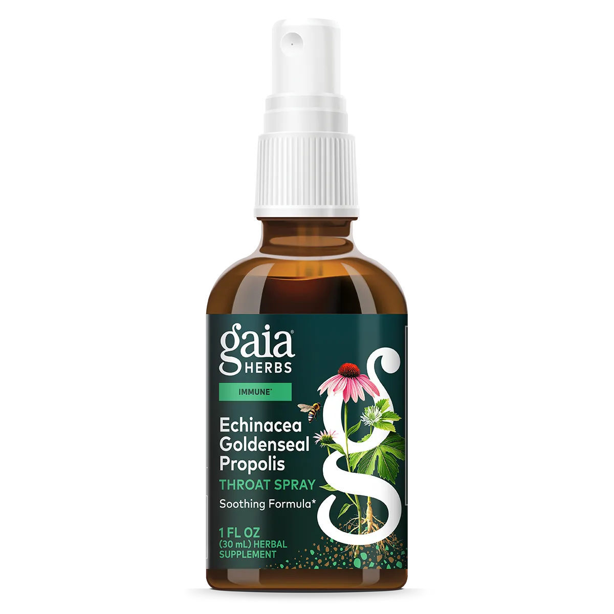 Echinacea Goldenseal Propolis Spray x56 Servings, 1 fl oz (30 mL) - Gaia Herbs - Gaia Herbs