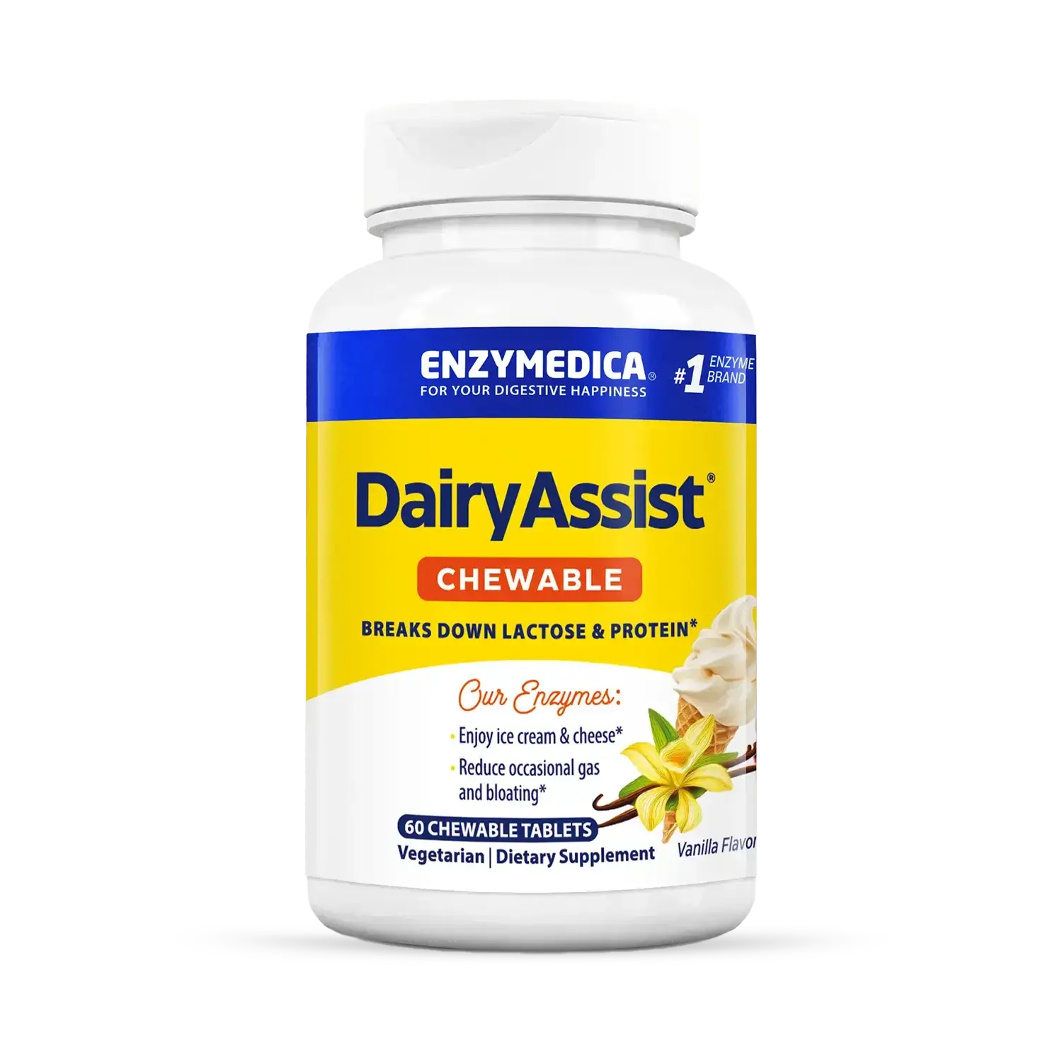 Dairy Assist Chewable (Enzimas Lactosa) (Masticable) x60 Tabs - Enzymedica - Enzymedica