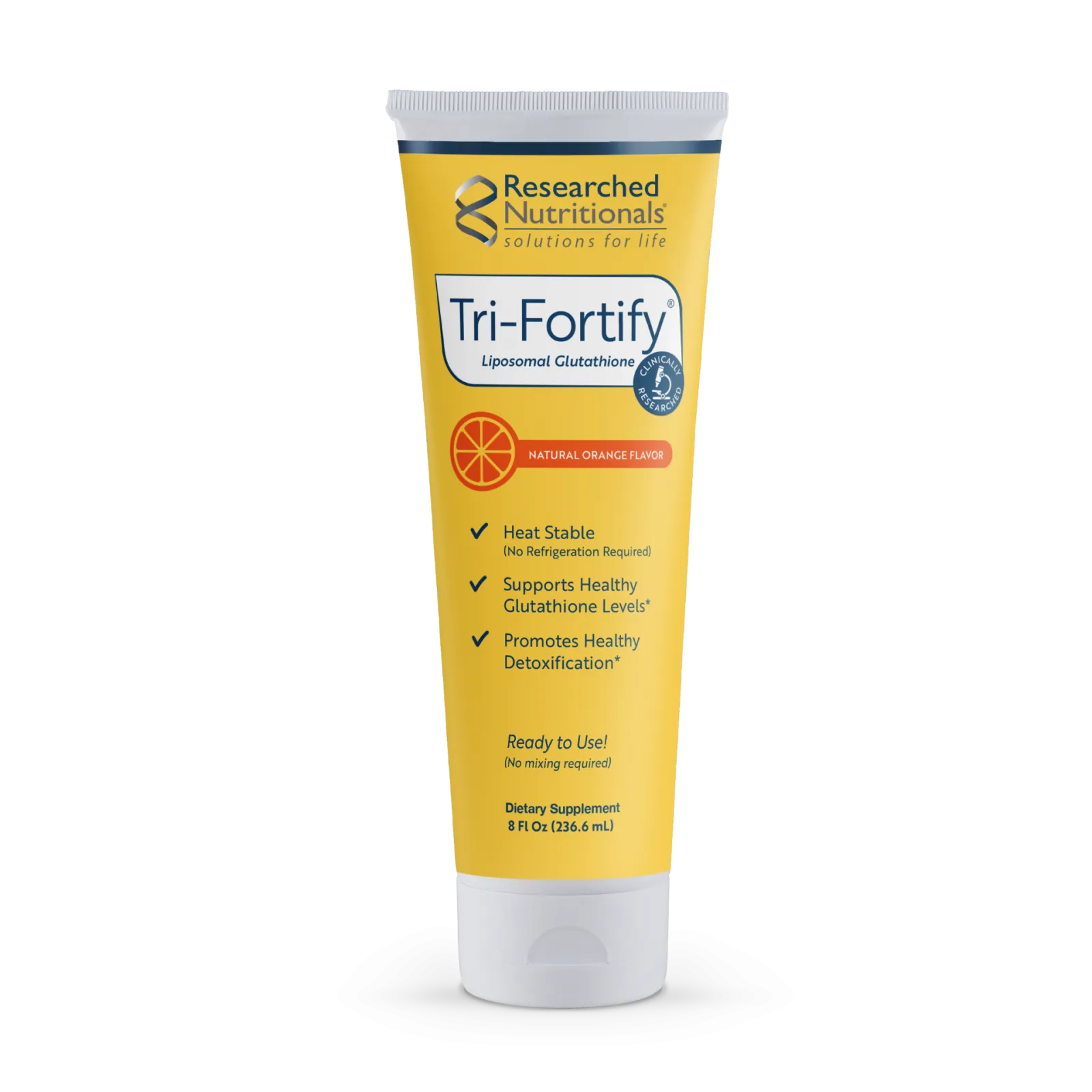 Tri-Fortify Liposomal Reduced Glutathione 450mg x48 Servings, 8 fl oz (240 mL) - Researched Nutritionals - Researched Nutritionals