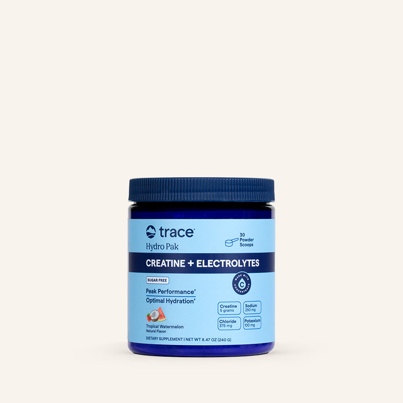 Creatine + Electrolytes Powder (Tropical Watermelon) x30 Servings, 8.47 oz (240 g) - Trace Minerals - Trace Minerals
