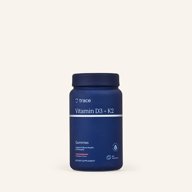 Vitamin D3 5000 IU + K2 Gummies (Strawberry) x60 Gummies - Trace Minerals - Trace Minerals