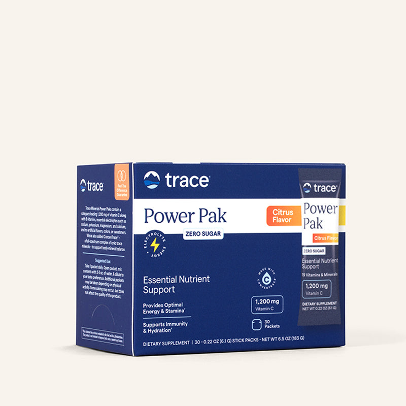 Power Pak Vitamin C + Electrolytes (Citrus) (Zero Sugar) x30 Packets - Trace Minerals - Trace Minerals