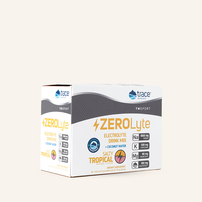 ZeroLyte (Zero Sugar Electrolytes) (Salty Tropical) x30 Packets - Trace Minerals - Trace Minerals