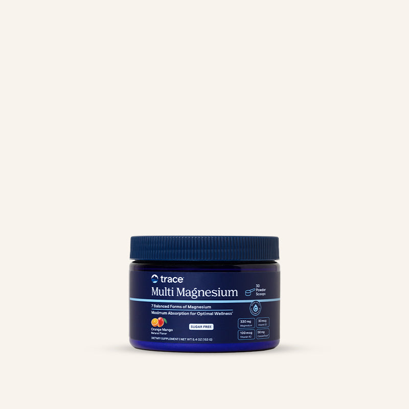 Multi Magnesium Powder (Orange Mango) x30 Servings, 5.4 oz (153 g) - Trace Minerals - Trace Minerals