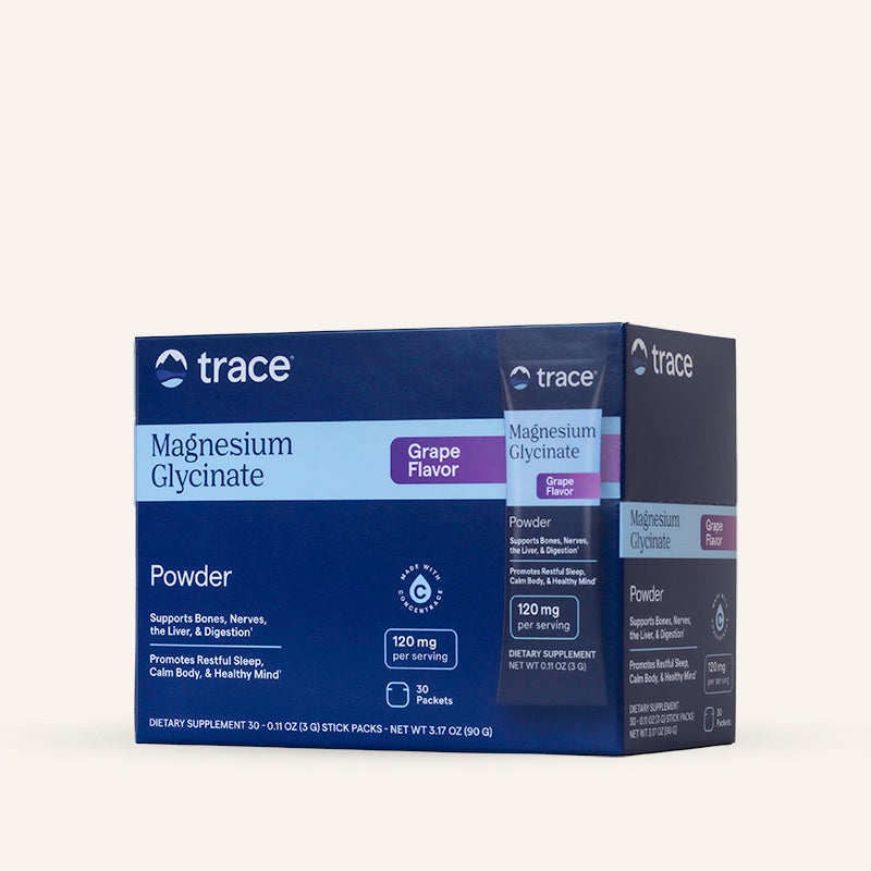 Magnesium Glycinate (Grape) 120mg x30 Packets - Trace Minerals - Trace Minerals