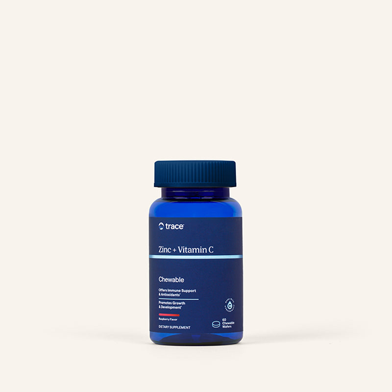 Zinc + Vitamin C Chewable Tablets (Raspberry) x60 Chewable Tablets - Trace Minerals - Trace Minerals