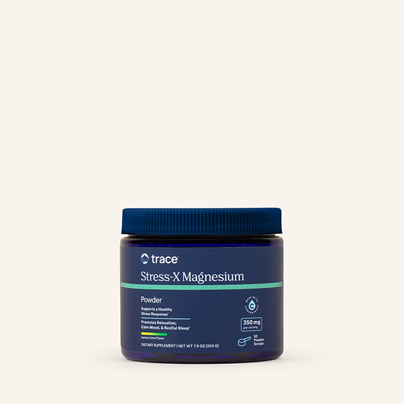 Stress-X Magnesium Powder (Lemon Lime) x50 Servings, 7.9 oz (224 g) - Trace Minerals - Trace Minerals