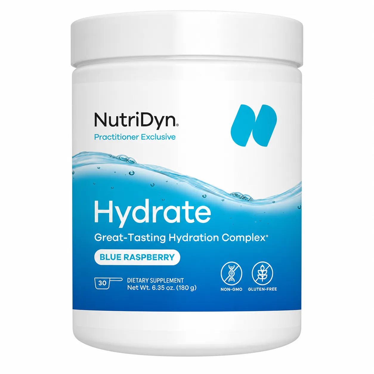 Hydrate Electrolyte Powder (Blue Raspberry) x30 Servings, 6.4 oz (180 g) - NutriDyn - NutriDyn