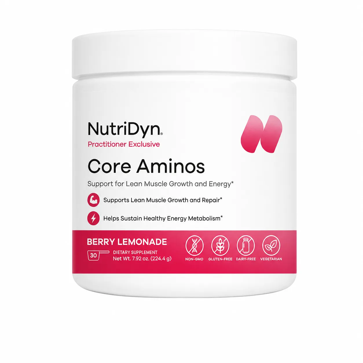 Core Aminos Powder (Berry Lemonade) x30 Servings, 7.9 oz (225 g) - NutriDyn - NutriDyn