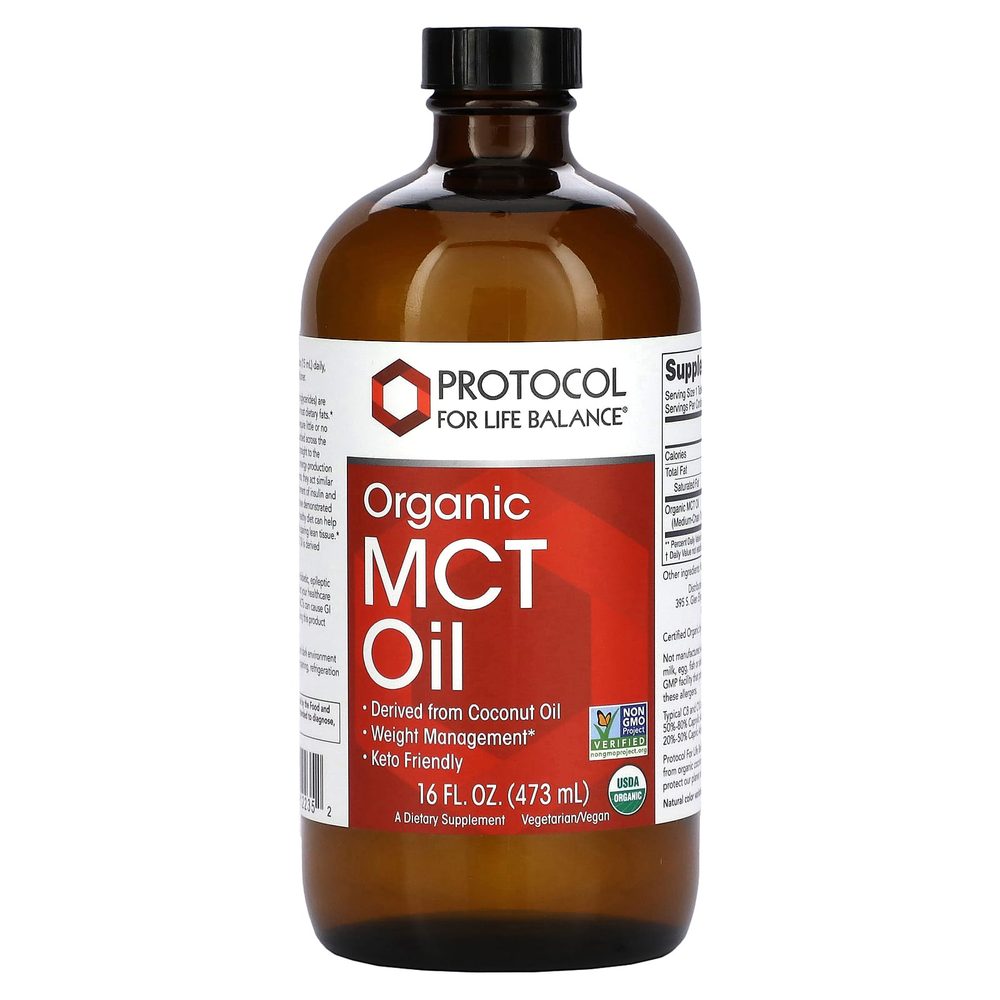 Pure MCT Oil x32 Servings, 16 fl oz (473 mL) - Protocol For Life Balance - Protocol For Life Balance